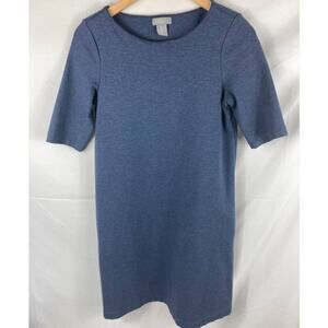 Kenar Short Sleeve Blue Shift Dress 4